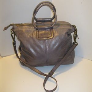 Hobo Shiela Grey Leather Crossbody Bag